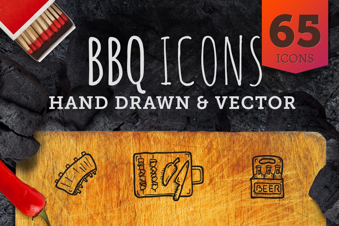 Hand Drawn Barbecue BBQ Icons Cookout Vector Pack P1
