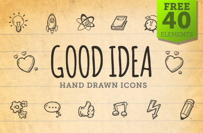 Free Hand Drawn Icons Good Idea Icons Vector Pack Cover