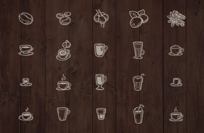 Hand Drawn Coffee House Icons Cafe Bistro Vector Pack P2