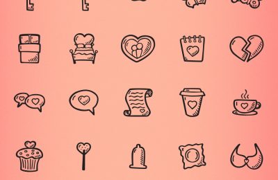 Hand Drawn Love And Valentines Day Icons Vector Pack Basic