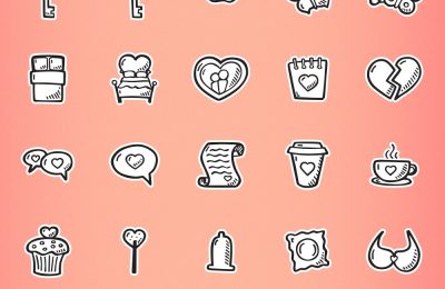 Hand Drawn Love And Valentines Day Icons Vector Pack Basic Sticker