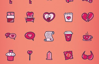 Hand Drawn Love And Valentines Day Icons Vector Pack Color
