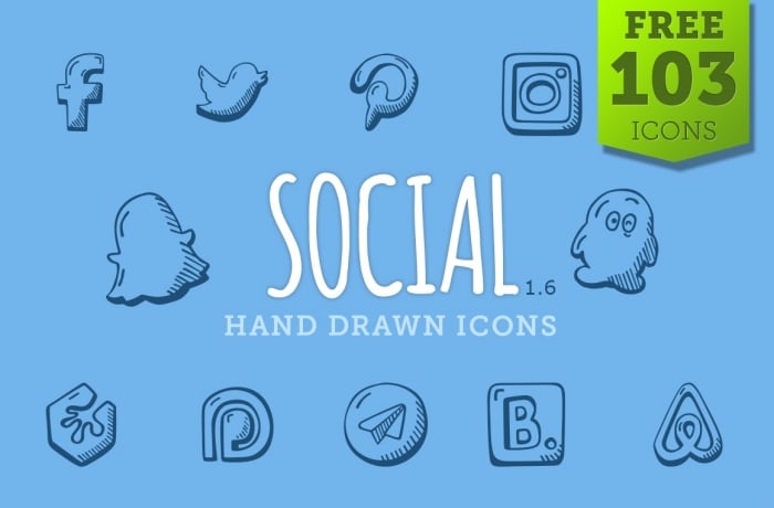Hand Drawn Social Media Icons Cover