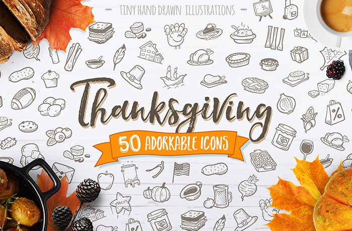 Hand Drawn Thanksgiving Icons Autumn Vector Pack