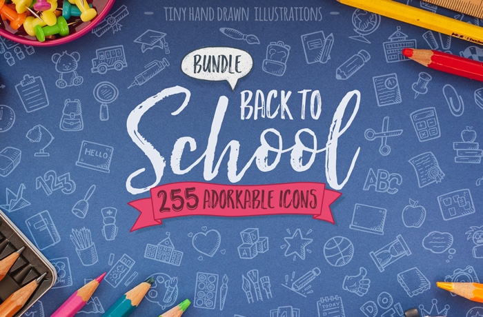 Back To School Hand Drawn Icon Bundle Cover