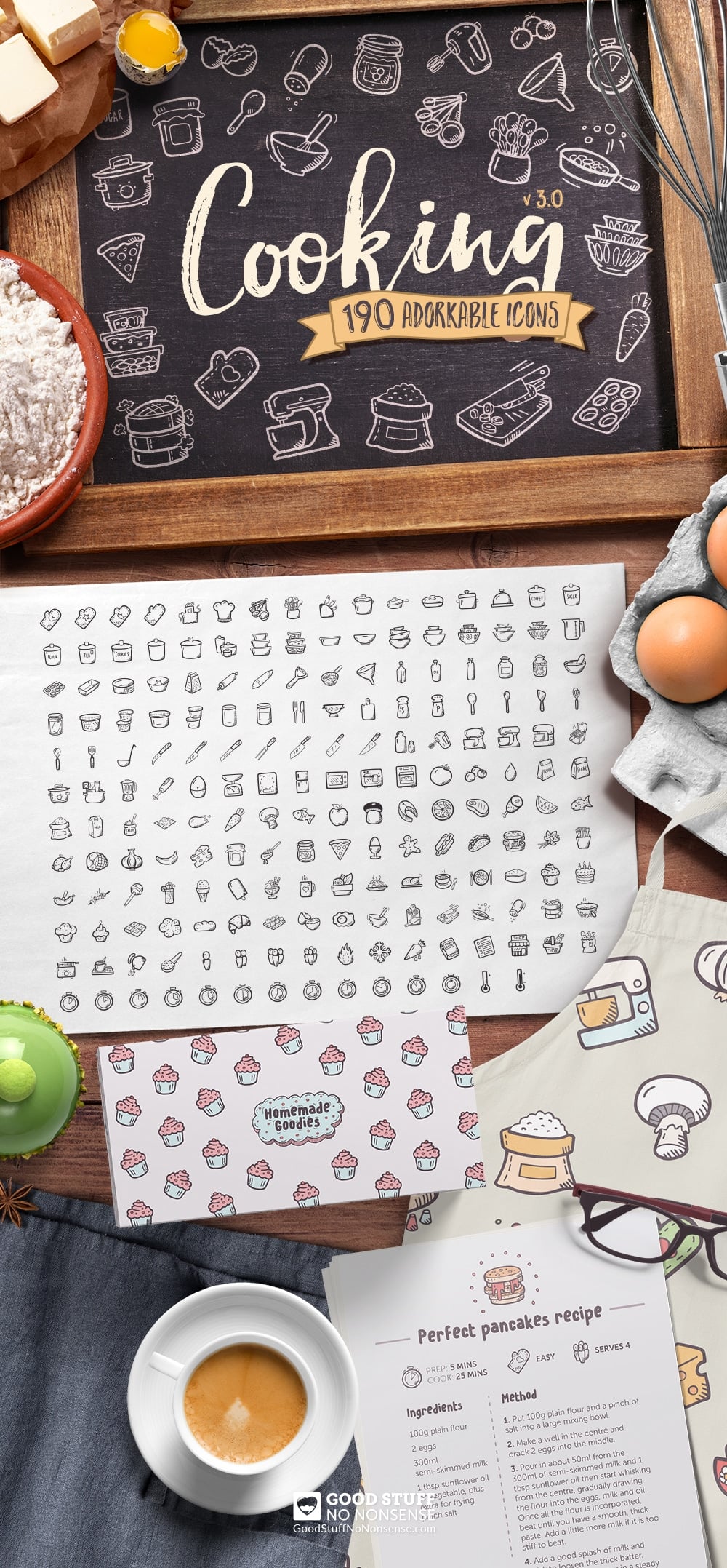 Hand Drawn Cooking Icons Doodle Clipart