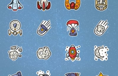 Space Icons Vector Free Collection - Hand Drawn Icons