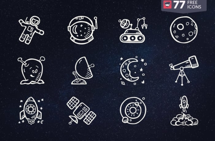 Space Icons Vector Free Hand Drawn Icons