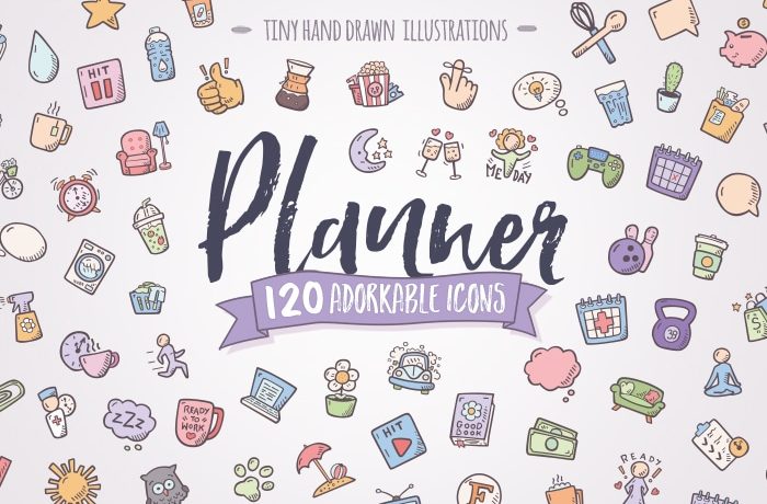 Hand Drawn Planner Icons And Doodles GSNN Cover