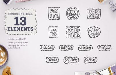 Planner Hand Drawn Icons - Badges