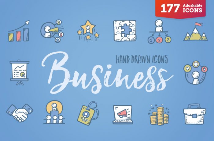 Hand Drawn Business Icons Icon Set Doodle Cover