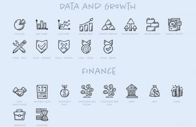 Hand Drawn Business Icons LITE Data And Growth