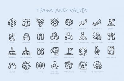 Hand Drawn Business Icons LITE Teams And Values