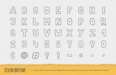 Hand-drawn Alphabet Icons - AI, EPS, PNG and SVG format - Clean Outline