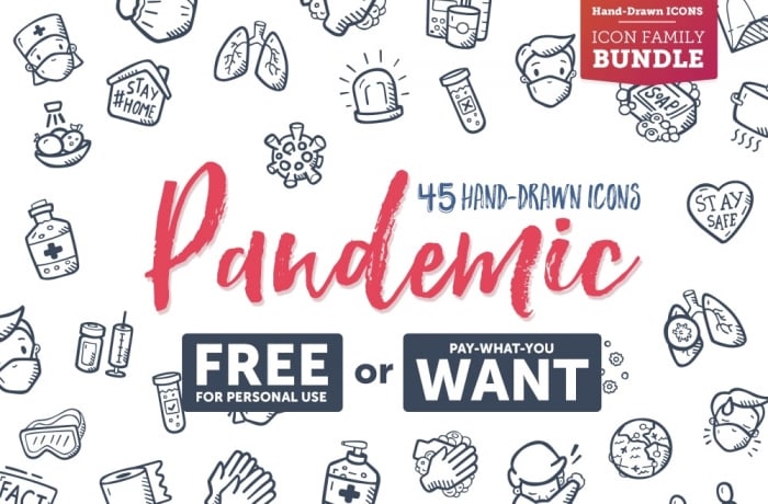 Free COVID-19 Pandemic Doodle Icons
