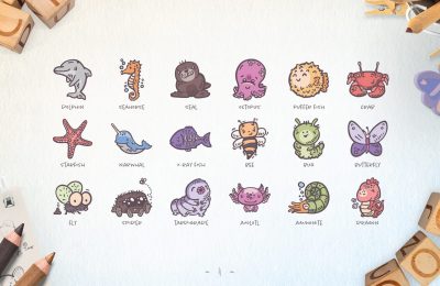 Cute Animals Hand Drawn Vector Icons Preview P4