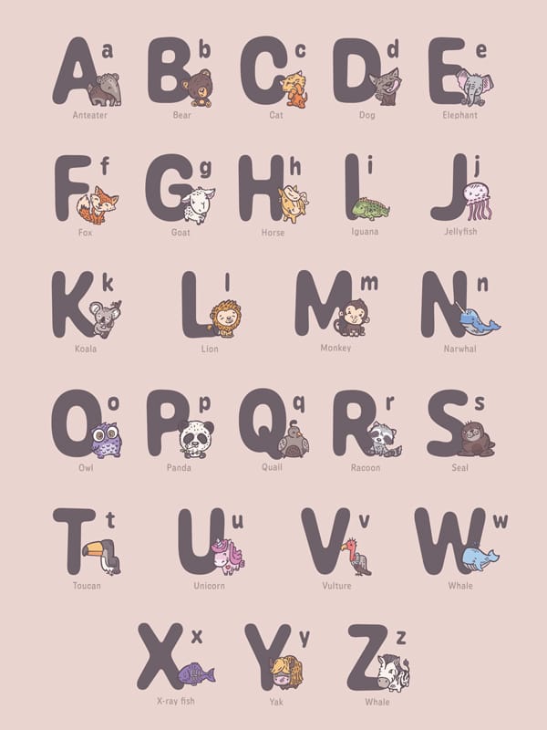 Cute animal alphabet